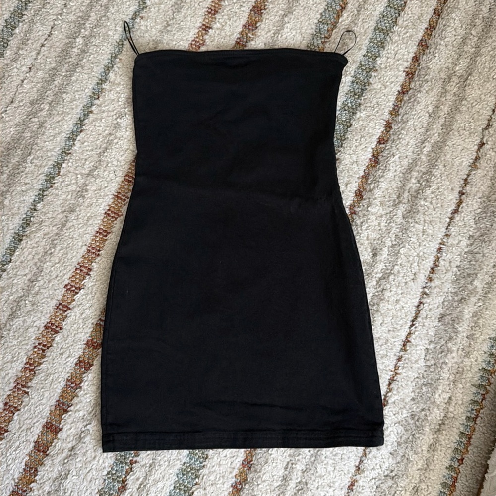 ZARA bodycon black denim dress XS